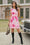 Wenrine Womens Pink Floral Mini Dress
