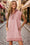 Wenrine Womens Pink Striped Mini Collared Knit Dresses