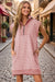 Wenrine Womens Pink Striped Mini Collared Knit Dresses