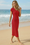 Wenrine Womens Red Short Sleeve T-Shirt Dress