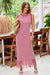 Wenrine Womens Red Crochet Knit Dress