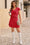 Wenrine Womens Red Casual Sleeveless 2 Piece Skirt Sets