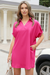 Wenrine Womens Rose Red Swimsuit Coverup Shirt Dress