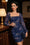 Wenrine Womens Royal Blue Mesh Long Sleeve Mini Dress