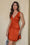 Wenrine Womens Rust Casual Satin Sleeveless Mini Dress
