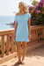 Wenrine Womens Sky Blue Casual Knitted Mini Dress