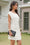 Wenrine Womens White Mesh Cap Sleeve Mini Dress