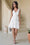 Wenrine Womens White Casual Satin Sleeveless Mini Dress