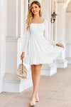 Wenrine White Mesh Ruffle Party Mini Dress