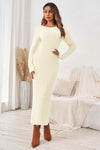 Wenrine Womens Apricot Sweater Maxi Dress