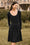 Wenrine Womens Black Long Sleeve Crochet Sweater Dress