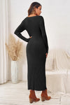 Wenrine Womens Black Sweater Maxi Dress