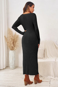 Wenrine Womens Black Sweater Maxi Dress