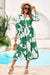 Wenrine Womens Green Button Down Floral Maxi Dress