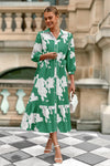 Wenrine Womens Green Button Down Floral Maxi Dress