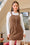 Wenrine Womens Khaki Corduroy Overall Mini Dress