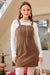 Wenrine Womens Khaki Corduroy Overall Mini Dress