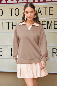 Wenrine Womens Khaki Sweatshirt Dresses