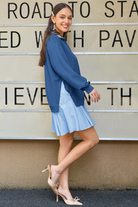 Wenrine Womens Navy Sweatshirt Dresses