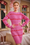 Wenrine Womens Pink Heart Crewneck Bodycon Mini Dresses