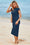 Wenrine Women's Navy Basic Solid T-Shirt Dress
