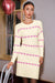 Wenrine Womens Beige Heart Crewneck Bodycon Mini Dresses