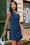 Wenrine Womens Navy Off The Shoulder Bodycon Ruched Dresses