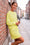 Wenrine Womens Yellow Polka Dot 2 Piece Skirt Sets