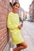 Wenrine Womens Yellow Polka Dot 2 Piece Skirt Sets