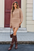 Wenrine Womens Khaki One Shoulder Sweater Dress